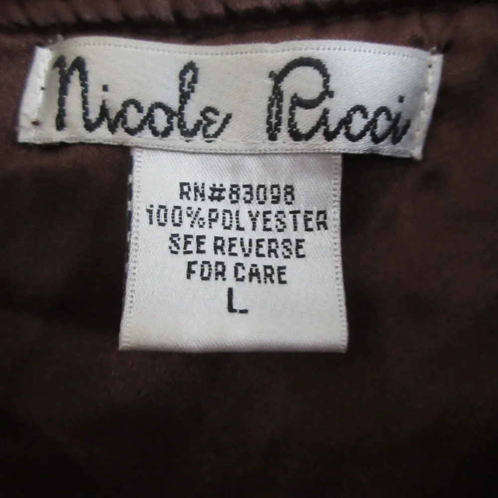 Nicole Ricci Brown Teddy Coat Zip Up Jacket - Size Large - Picture 3 of 3